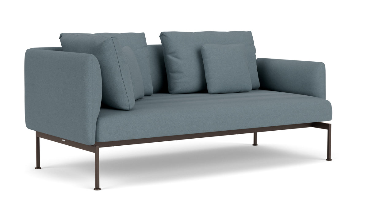 Barlow Tyrie Layout Deep Seating Double Corner Seat + Low Arm - avec coussins Armature Forge Grey Carbon Sky 10064