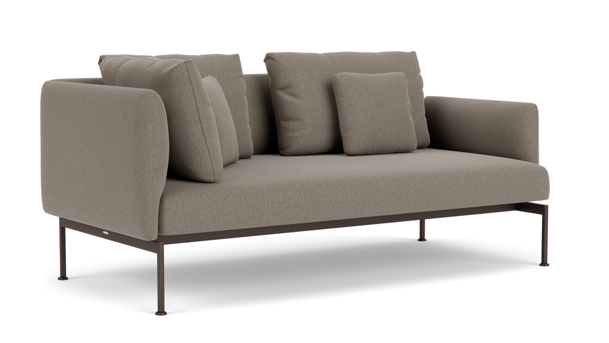 Barlow Tyrie Layout Deep Seating Double Corner Seat + Low Arm - avec coussins Armature Forge Grey Carbon Beige 10065