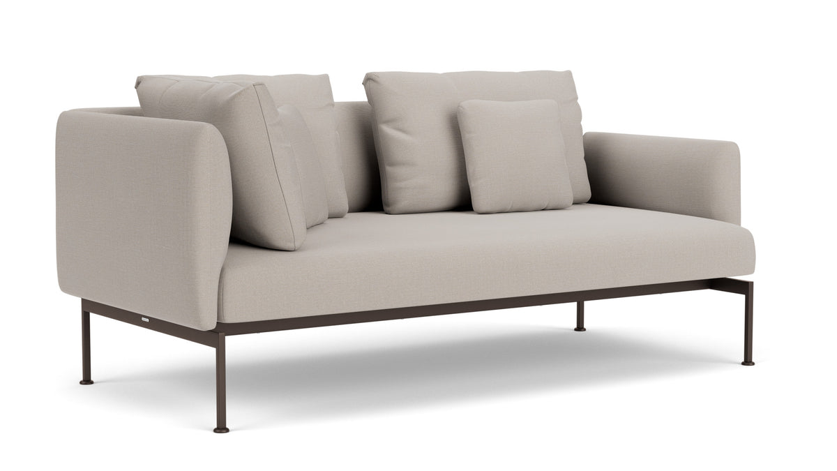 Barlow Tyrie Layout Deep Seating Double Corner Seat + Low Arm - avec coussins Armature Forge Grey Chalk 10152