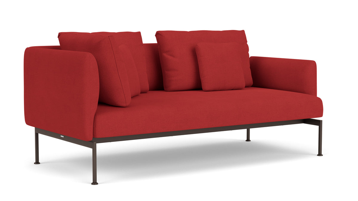 Barlow Tyrie Layout Deep Seating Double Corner Seat + Low Arm - avec coussins Armature Forge Grey Paris Red 3728