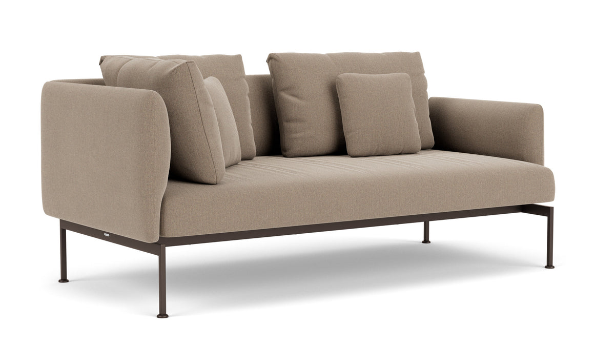 Barlow Tyrie Layout Deep Seating Double Corner Seat + Low Arm - avec coussins Armature Forge Grey Taupe 3729