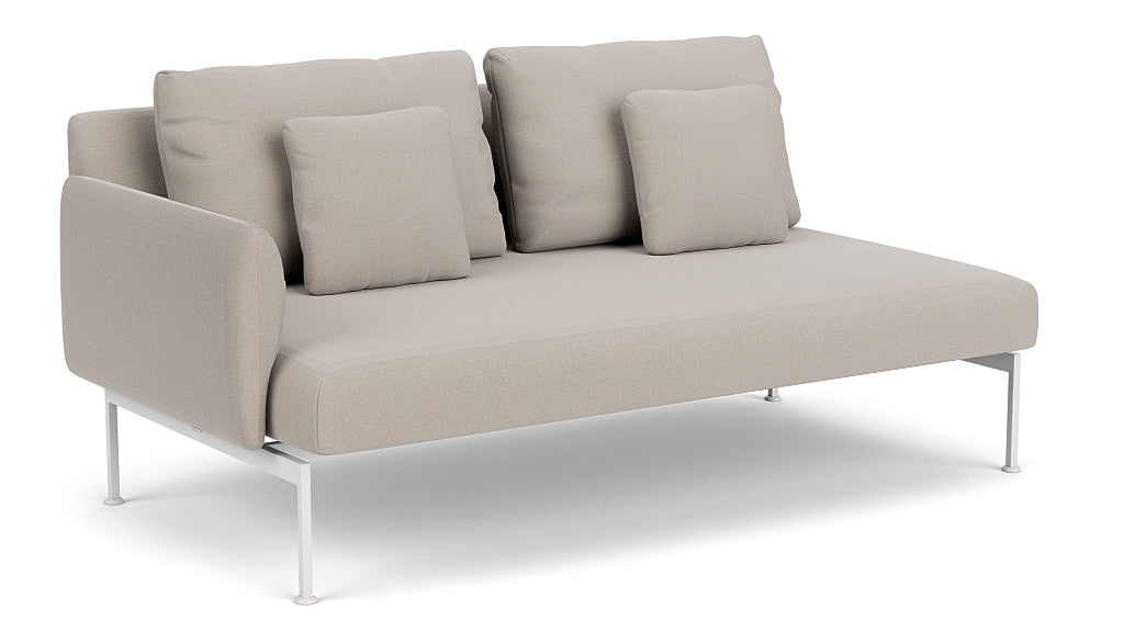 Barlow Tyrie Layout Deep Seating Double Corner Seat + Low Arm - avec coussins