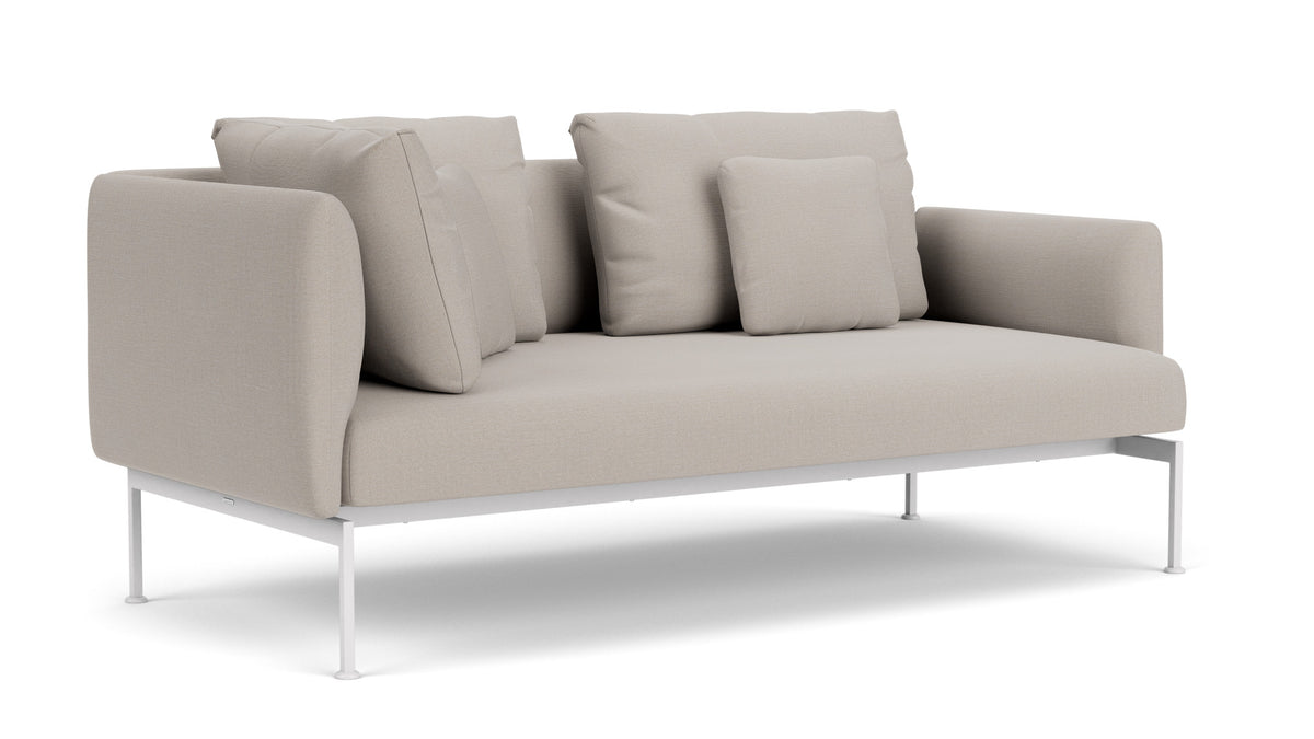 Barlow Tyrie Layout Deep Seating Double Corner Seat + Low Arm - avec coussins Armature Arctic White Chalk 10152
