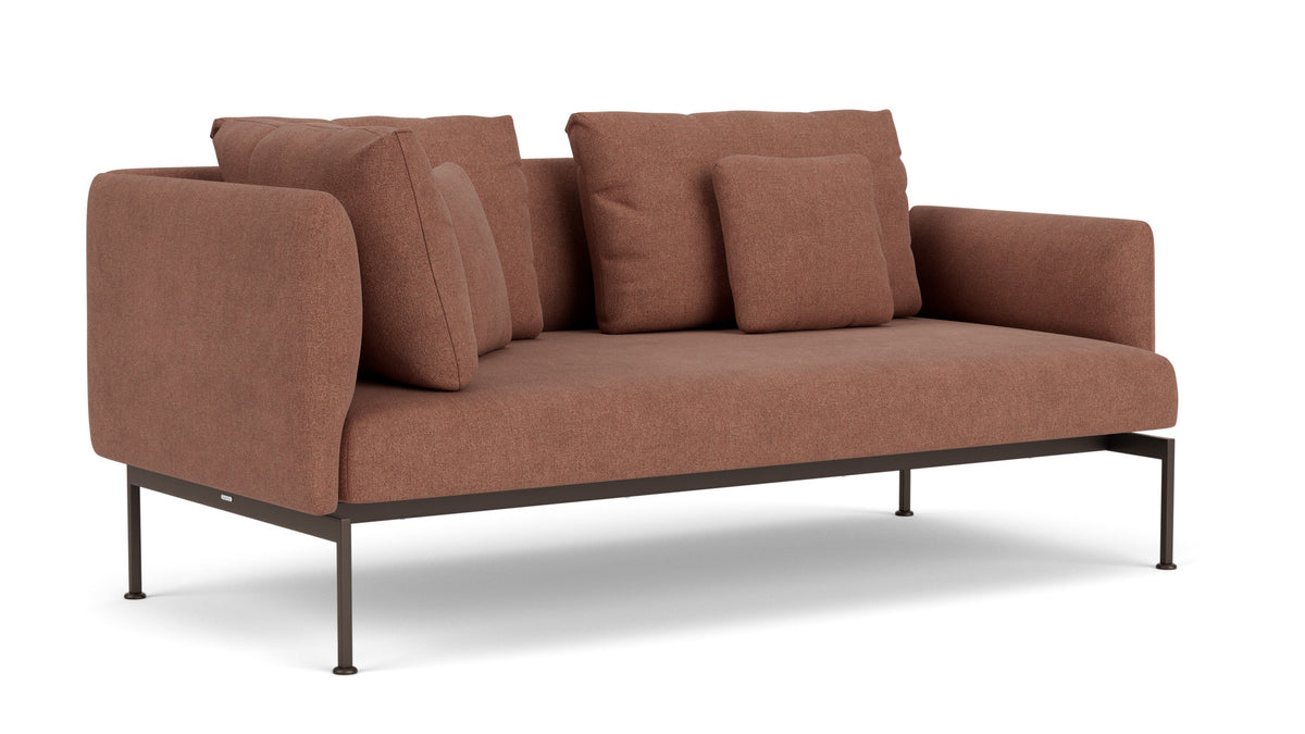 Barlow Tyrie Layout Deep Seating Double Corner Seat + Low Arm - avec coussins Armature Forge Grey Heritage Rust 18021