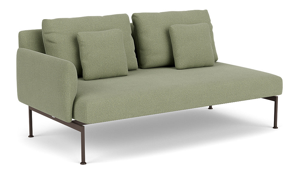 Barlow Tyrie Layout Deep Seating Double Corner Seat + Low Arm - avec coussins Armature Forge Grey Canvas Almond 3983
