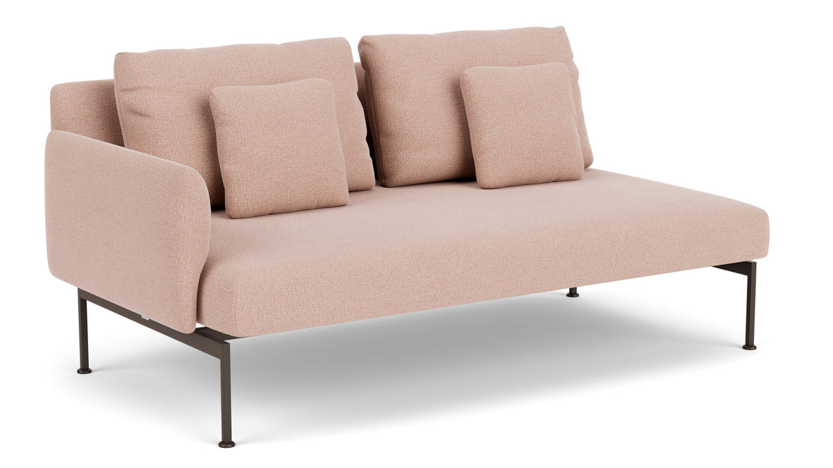 Barlow Tyrie Layout Deep Seating Double Seat - One Arm - avec coussins Armature Forge Grey Blush 3965