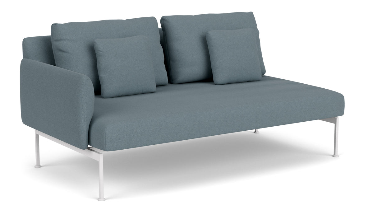 Barlow Tyrie Layout Deep Seating Double Seat - One Arm - avec coussins Armature Arctic White Carbon Sky 10064
