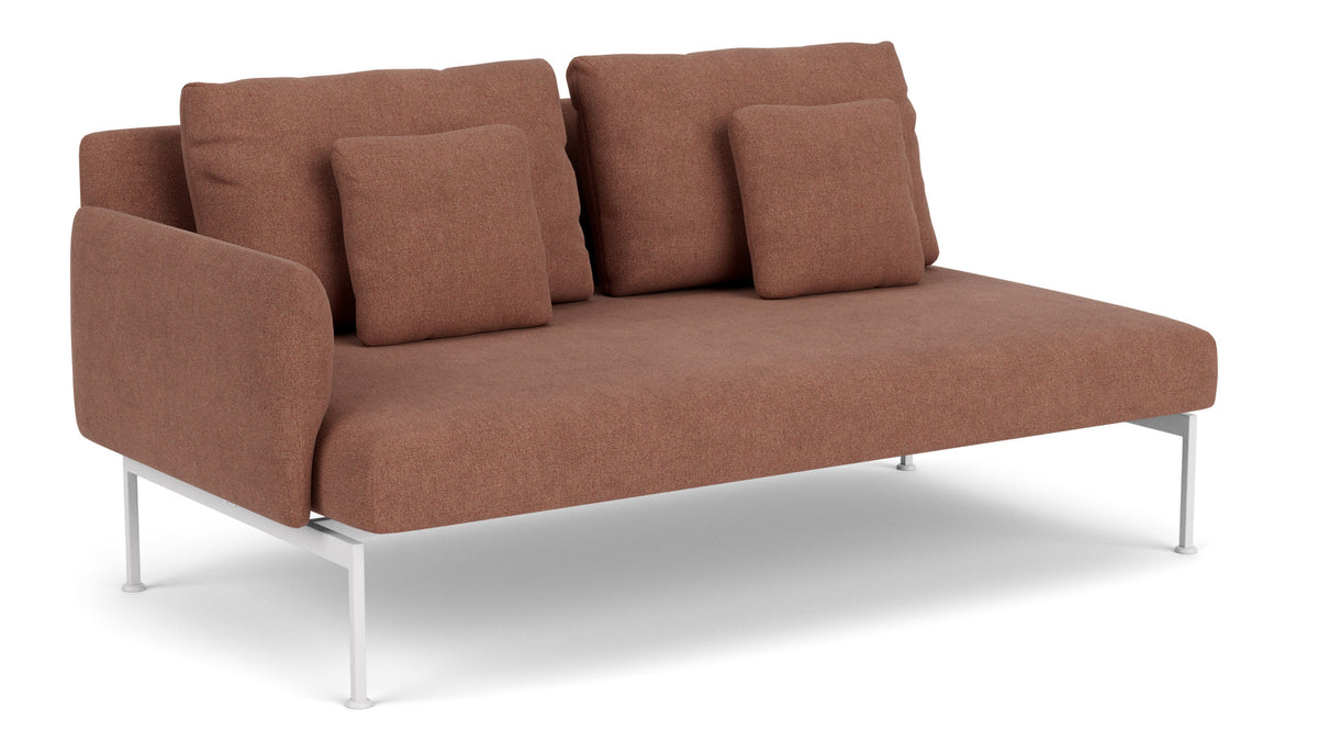Barlow Tyrie Layout Deep Seating Double Seat - One Arm - avec coussins Armature Arctic White Heritage Rust 18021