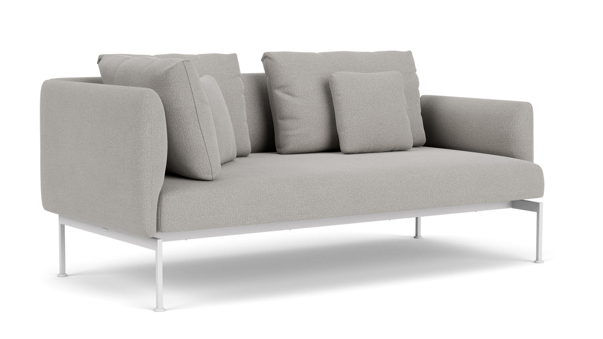 Barlow Tyrie Layout Deep Seating Double Corner Seat + Low Arm - avec coussins Armature Arctic White Lead Chine 3756