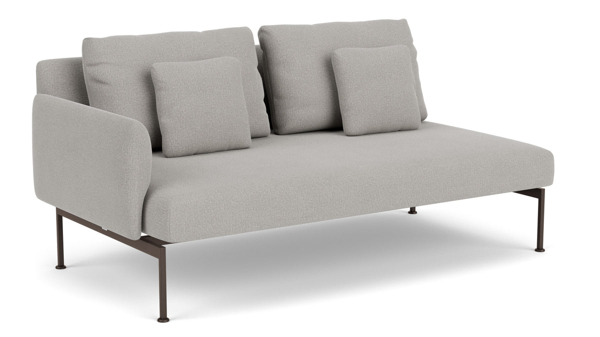 Barlow Tyrie Layout Deep Seating Double Seat - One Arm - avec coussins Armature Forge Grey Lead Chine 3756