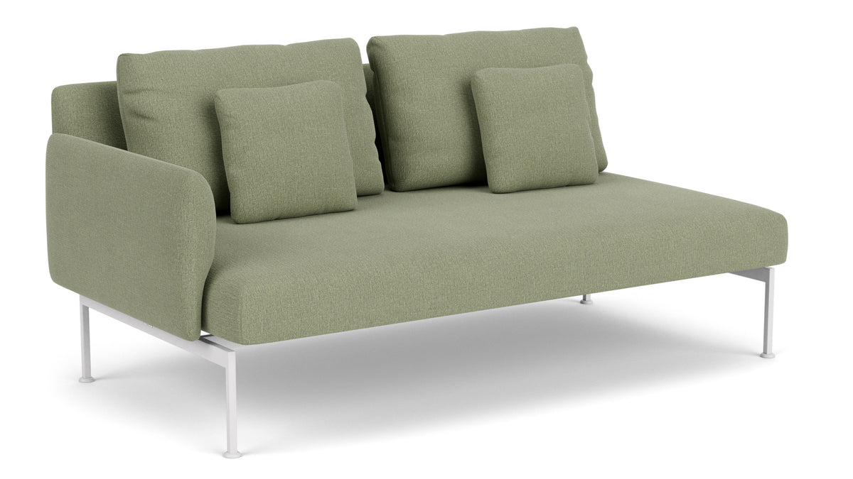 Barlow Tyrie Layout Deep Seating Double Seat - One Arm - avec coussins Armature Arctic White Canvas Almond 3983