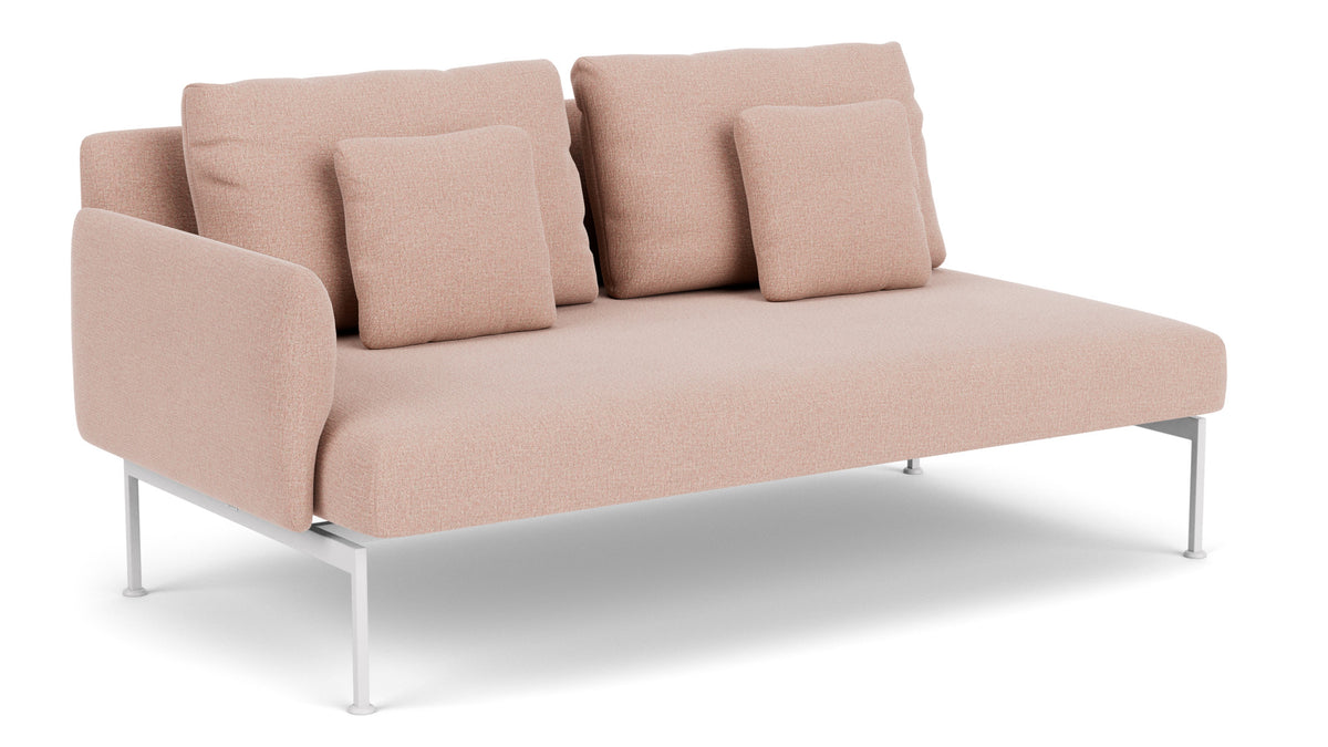 Barlow Tyrie Layout Deep Seating Double Seat - One Arm - avec coussins Armature Arctic White Blush 3965