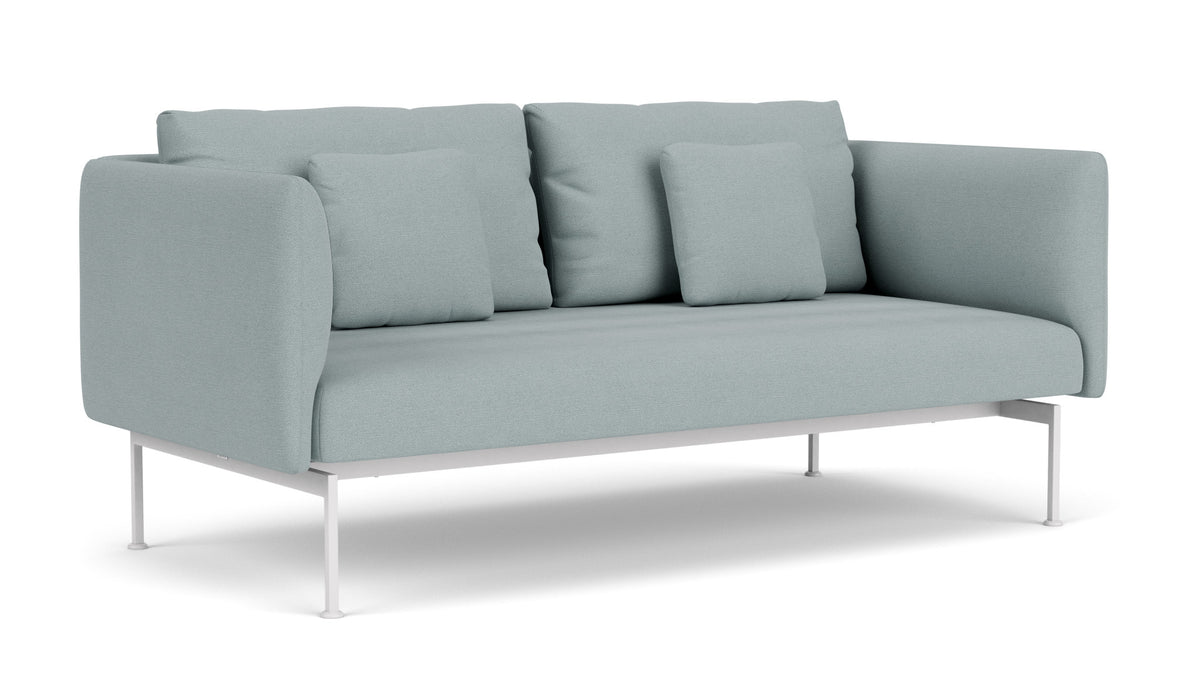 Barlow Tyrie Layout Deep Seating Double Seat - High Arms - Double seat et back with High Arms - avec coussins Armature Arctic White Frosty Chine 10025
