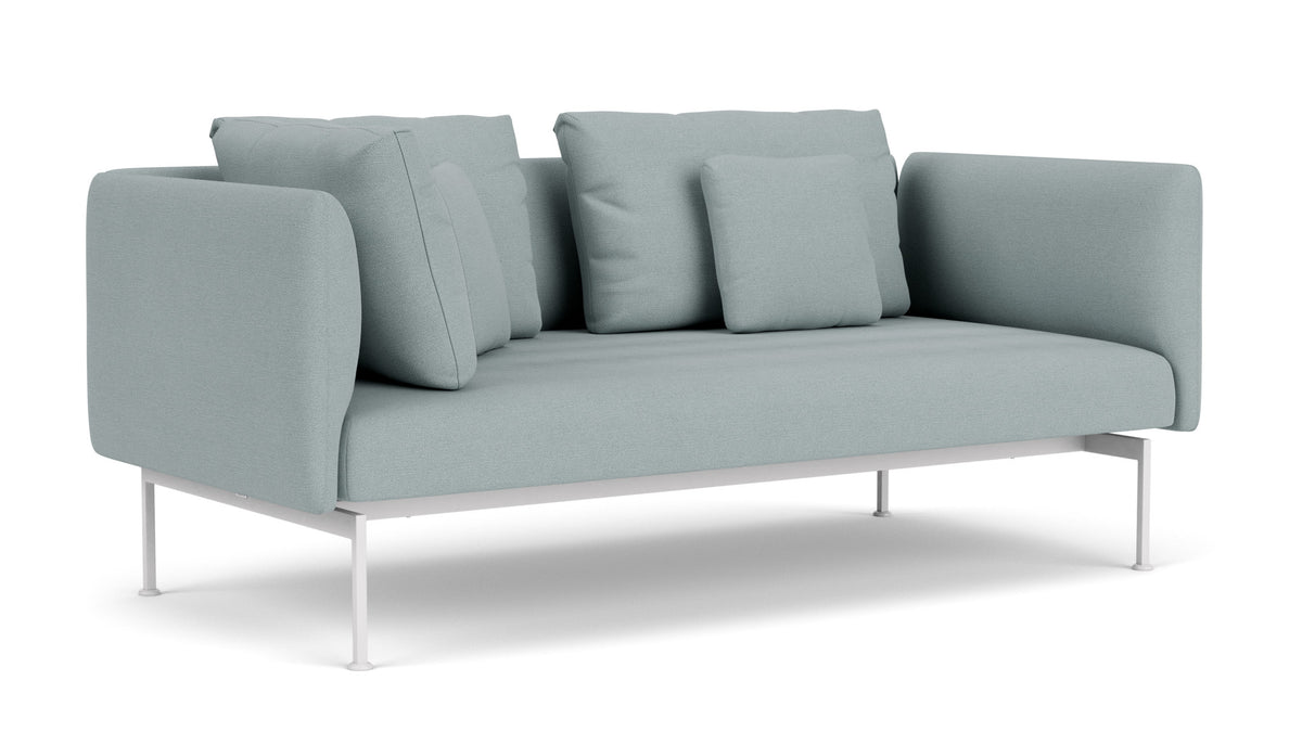 Barlow Tyrie Layout Deep Seating Double Corner Seat + High Arm - avec coussins Armature Arctic White Frosty Chine 10025