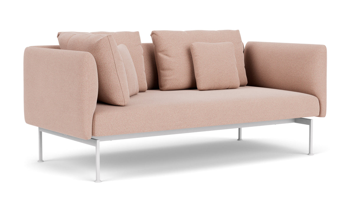 Barlow Tyrie Layout Deep Seating Double Corner Seat + High Arm - avec coussins Armature Arctic White Blush 3965