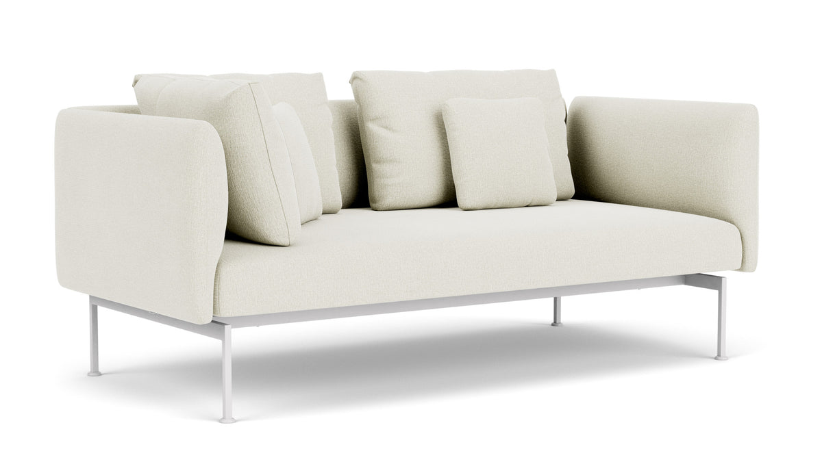 Barlow Tyrie Layout Deep Seating Double Corner Seat + High Arm - avec coussins Armature Arctic White Marble 3966