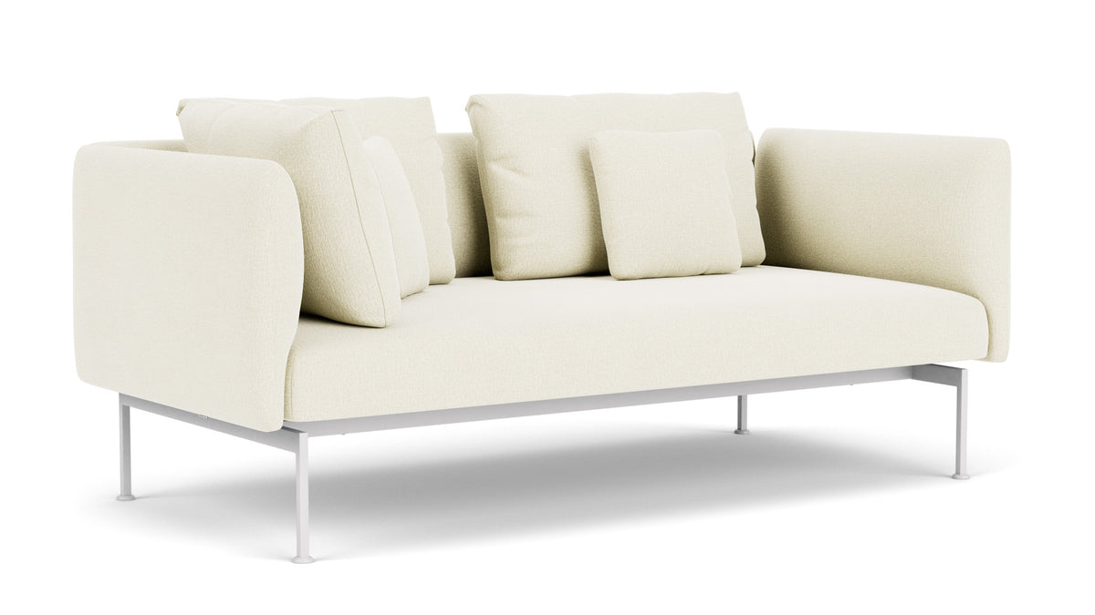 Barlow Tyrie Layout Deep Seating Double Corner Seat + High Arm - avec coussins Armature Arctic White Natural 5404