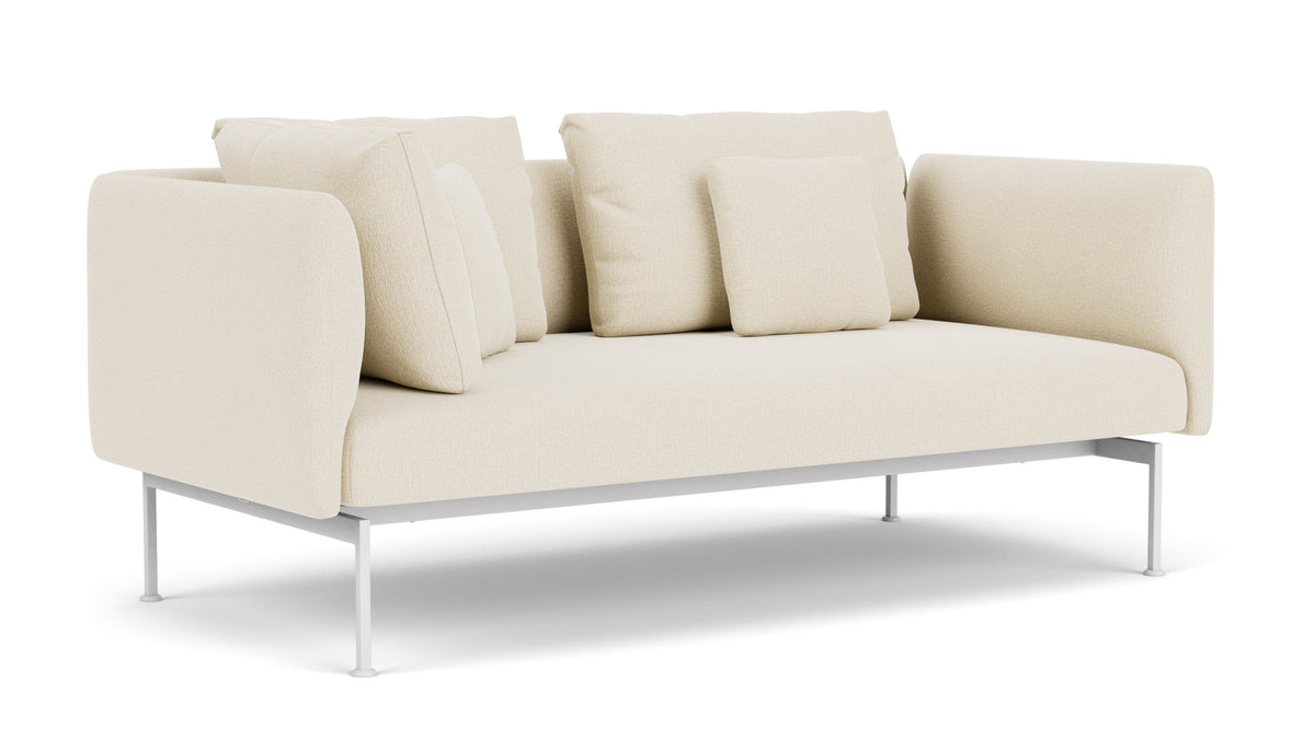Barlow Tyrie Layout Deep Seating Double Corner Seat + High Arm - avec coussins Armature Arctic White Canvas 5453