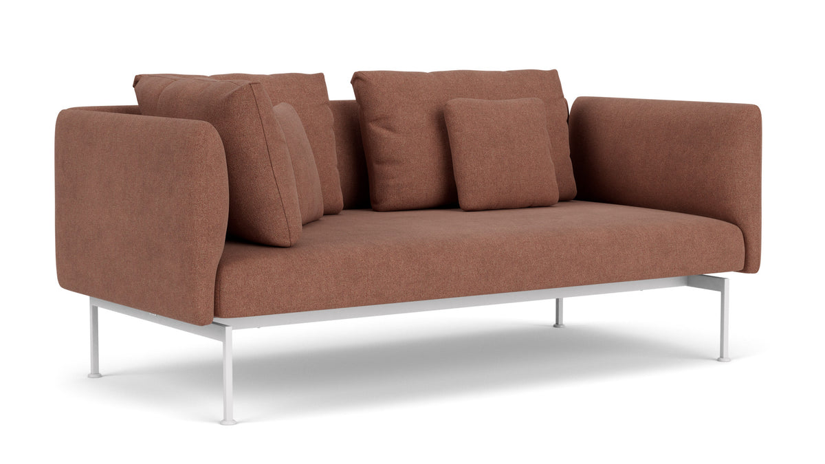 Barlow Tyrie Layout Deep Seating Double Corner Seat + High Arm - avec coussins Armature Arctic White Heritage Rust 18021