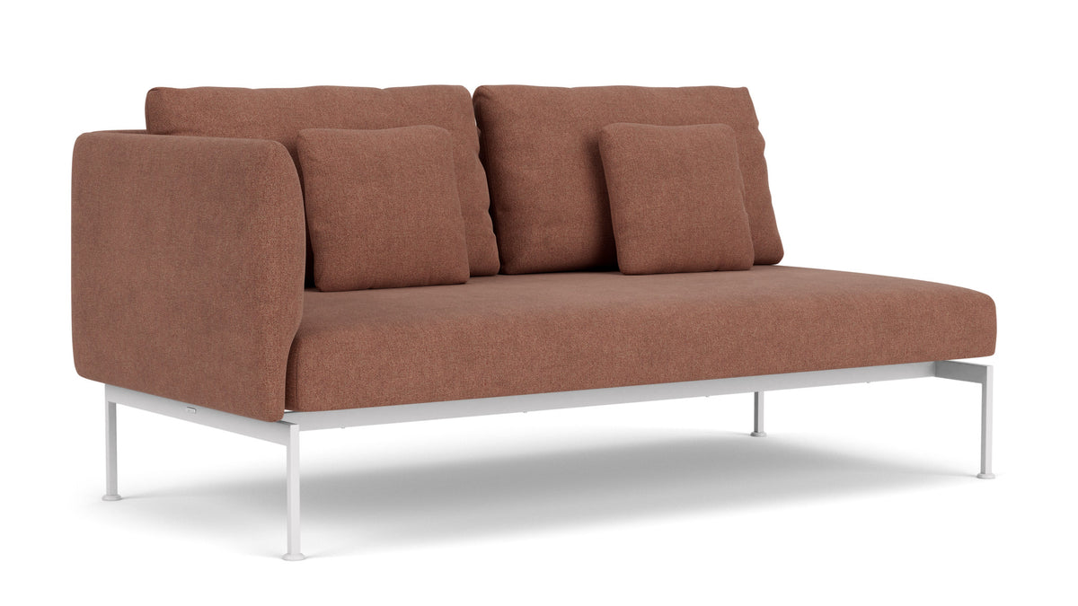 Barlow Tyrie Layout Deep Seating Double Seat - One High Arm Layout Double Seat - One High Arm - avec coussins Armature Arctic White Heritage Rust 18021