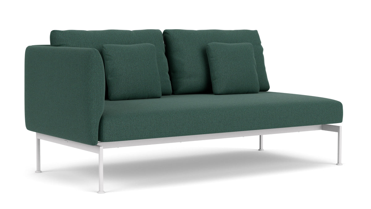 Barlow Tyrie Layout Deep Seating Double Seat - One High Arm Layout Double Seat - One High Arm - avec coussins Armature Arctic White Natte Ivy 10232