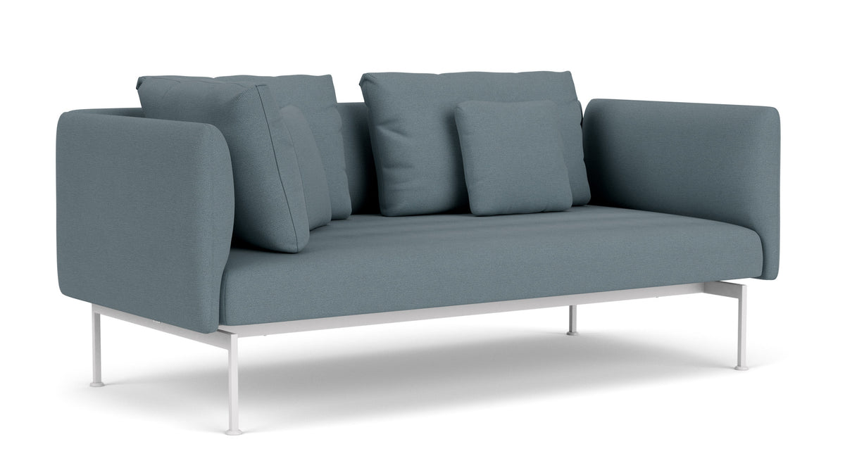 Barlow Tyrie Layout Deep Seating Double Corner Seat + High Arm - avec coussins Armature Arctic White Carbon Sky 10064