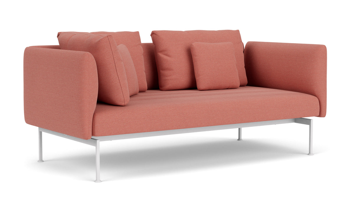 Barlow Tyrie Layout Deep Seating Double Corner Seat + High Arm - avec coussins Armature Arctic White Natte Flamingo 10234