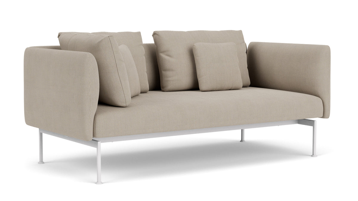 Barlow Tyrie Layout Deep Seating Double Corner Seat + High Arm - avec coussins Armature Arctic White Stone 3988