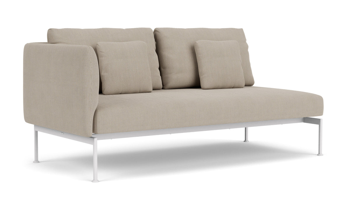 Barlow Tyrie Layout Deep Seating Double Seat - One High Arm Layout Double Seat - One High Arm - avec coussins Armature Arctic White Stone 3988