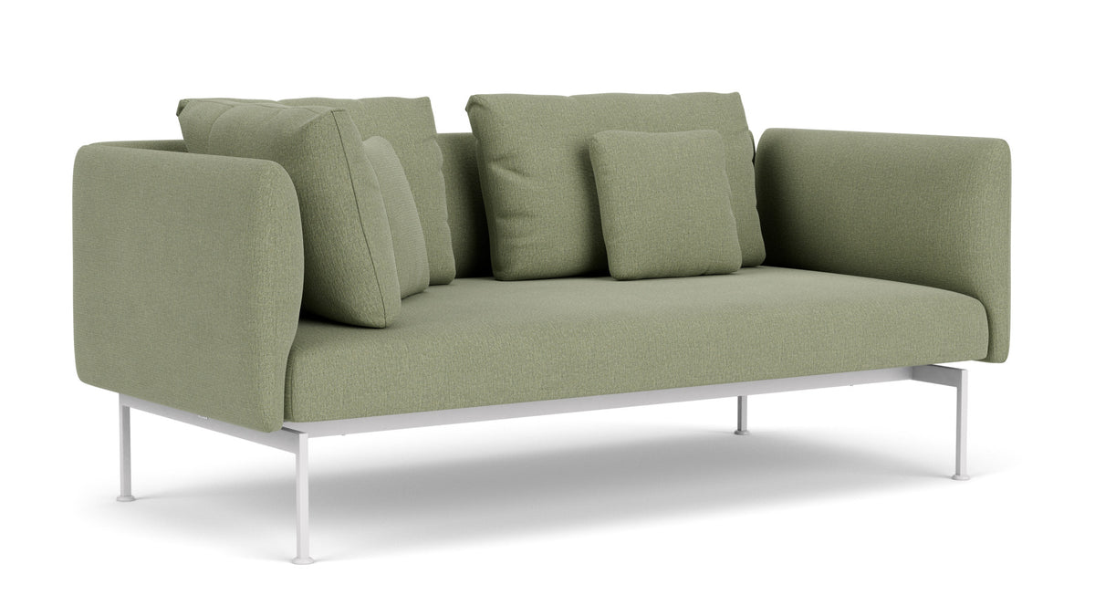 Barlow Tyrie Layout Deep Seating Double Corner Seat + High Arm - avec coussins Armature Arctic White Canvas Almond 3983