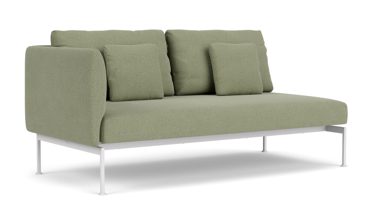Barlow Tyrie Layout Deep Seating Double Seat - One High Arm Layout Double Seat - One High Arm - avec coussins Armature Arctic White Canvas Almond 3983