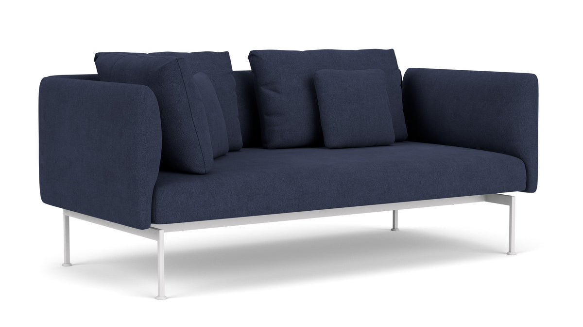 Barlow Tyrie Layout Deep Seating Double Corner Seat + High Arm - avec coussins Armature Arctic White Indigo 18017