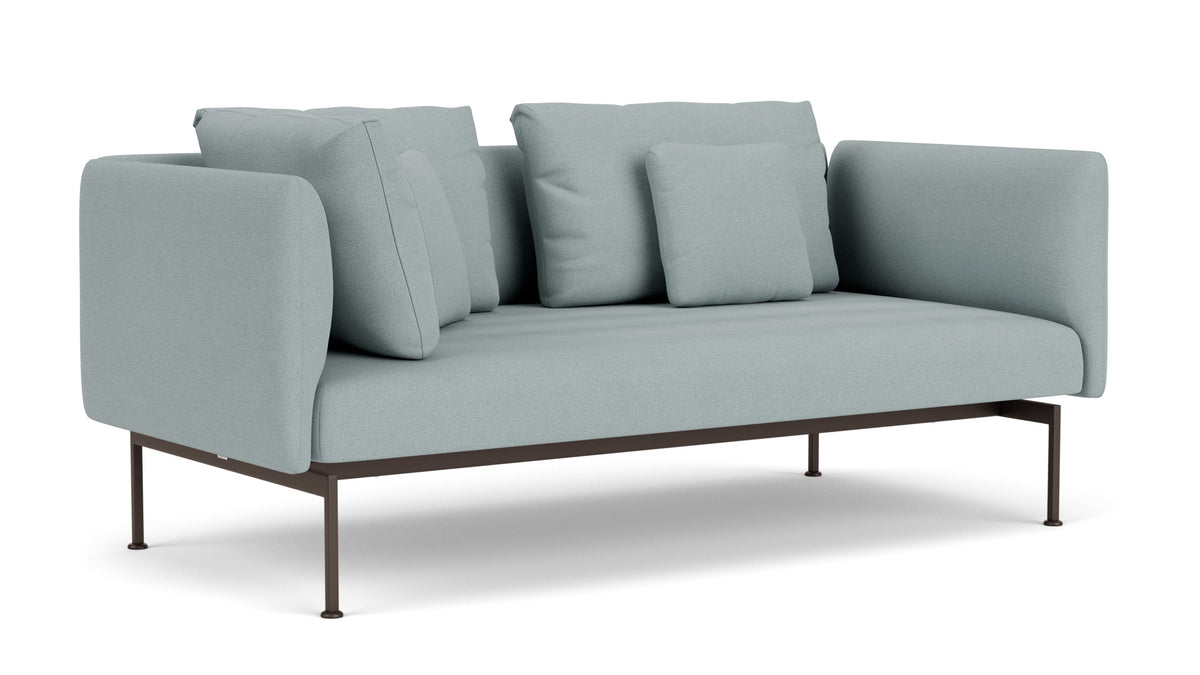 Barlow Tyrie Layout Deep Seating Double Corner Seat + High Arm - avec coussins Armature Forge Grey Frosty Chine 10025