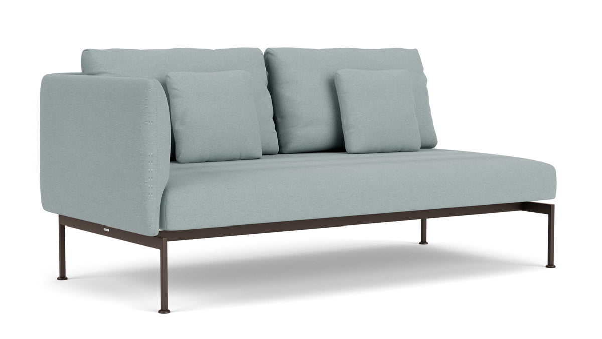 Barlow Tyrie Layout Deep Seating Double Seat - One High Arm Layout Double Seat - One High Arm - avec coussins Armature Forge Grey Frosty Chine 10025