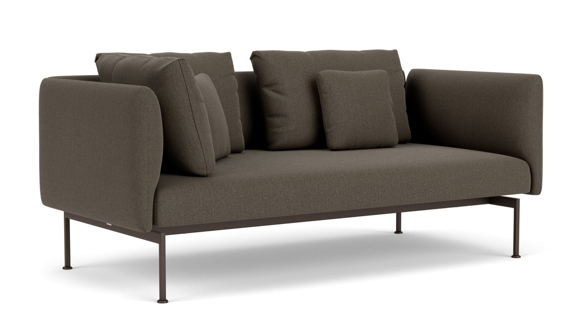 Barlow Tyrie Layout Deep Seating Double Corner Seat + High Arm - avec coussins Armature Forge Grey Dark Taupe 10059