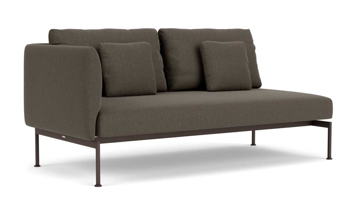 Barlow Tyrie Layout Deep Seating Double Seat - One High Arm Layout Double Seat - One High Arm - avec coussins Armature Forge Grey Dark Taupe 10059