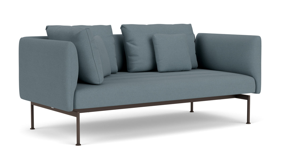 Barlow Tyrie Layout Deep Seating Double Corner Seat + High Arm - avec coussins Armature Forge Grey Carbon Sky 10064