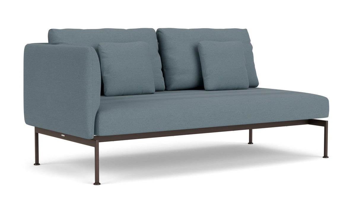 Barlow Tyrie Layout Deep Seating Double Seat - One High Arm Layout Double Seat - One High Arm - avec coussins Armature Forge Grey Carbon Sky 10064