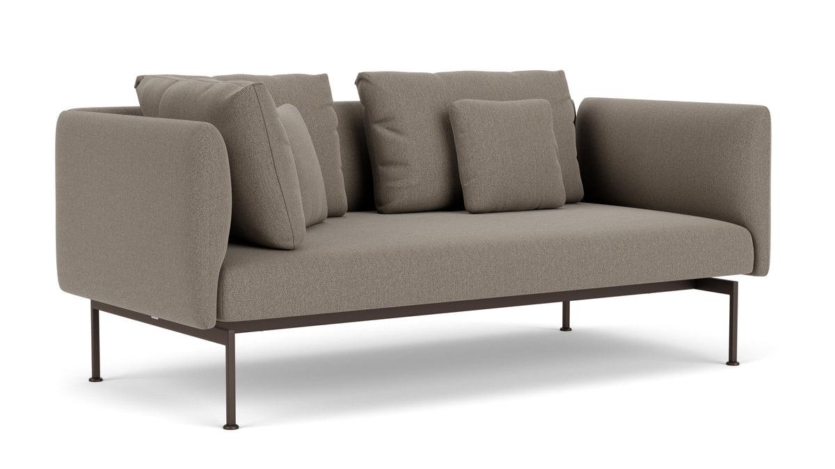 Barlow Tyrie Layout Deep Seating Double Corner Seat + High Arm - avec coussins Armature Forge Grey Carbon Beige 10065