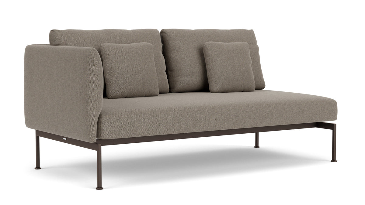 Barlow Tyrie Layout Deep Seating Double Seat - One High Arm Layout Double Seat - One High Arm - avec coussins Armature Forge Grey Carbon Beige 10065