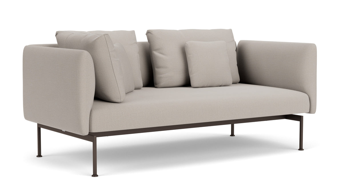 Barlow Tyrie Layout Deep Seating Double Corner Seat + High Arm - avec coussins Armature Forge Grey Chalk 10152