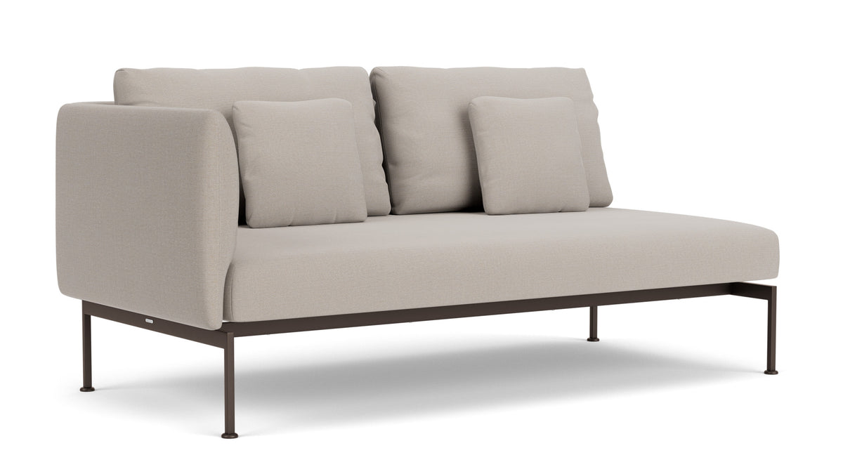 Barlow Tyrie Layout Deep Seating Double Seat - One High Arm Layout Double Seat - One High Arm - avec coussins Armature Forge Grey Chalk 10152