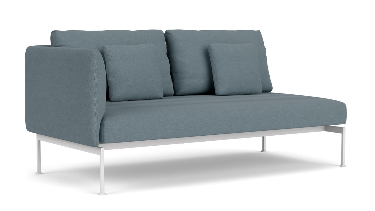 Barlow Tyrie Layout Deep Seating Double Seat - One High Arm Layout Double Seat - One High Arm - avec coussins Armature Arctic White Carbon Sky 10064