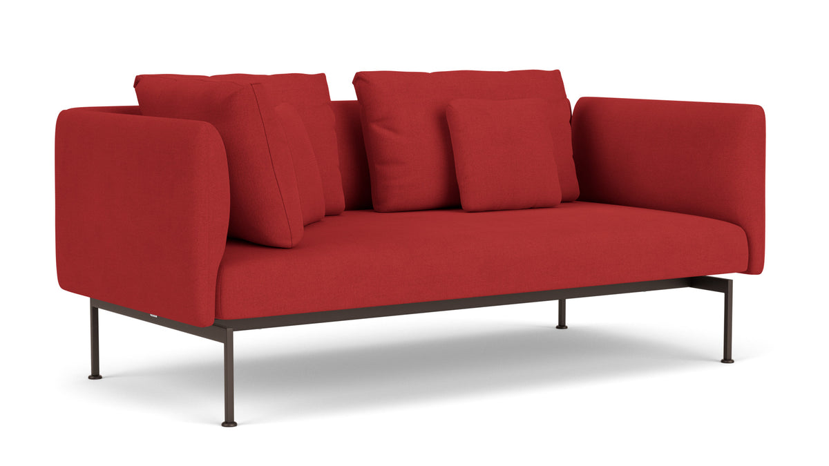 Barlow Tyrie Layout Deep Seating Double Corner Seat + High Arm - avec coussins Armature Forge Grey Paris Red 3728