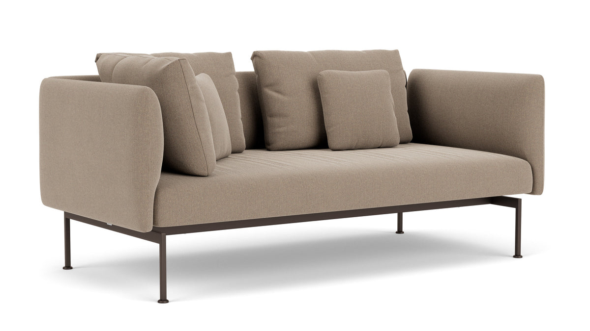 Barlow Tyrie Layout Deep Seating Double Corner Seat + High Arm - avec coussins Armature Forge Grey Taupe 3729
