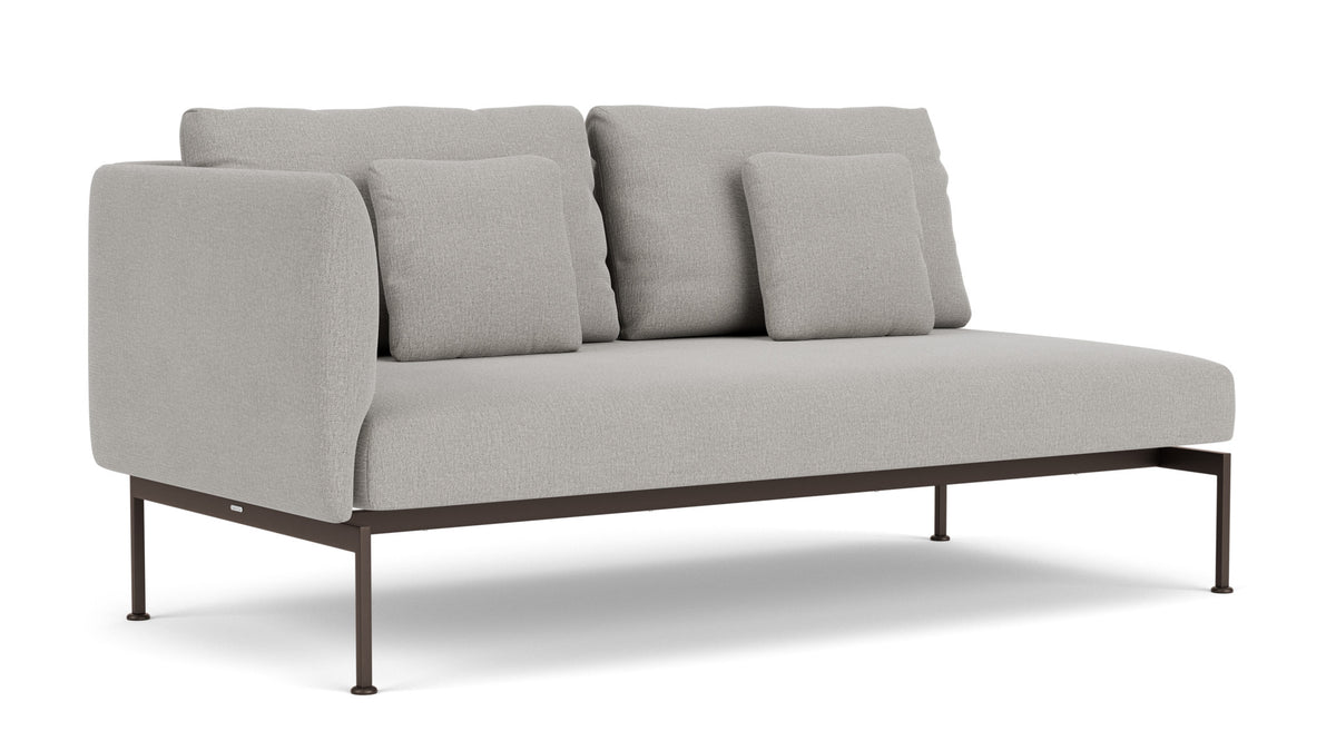 Barlow Tyrie Layout Deep Seating Double Seat - One High Arm Layout Double Seat - One High Arm - avec coussins Armature Forge Grey Lead Chine 3756