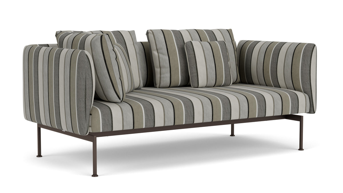 Barlow Tyrie Layout Deep Seating Double Corner Seat + High Arm - avec coussins Armature Forge Grey Quadri Grey 3778