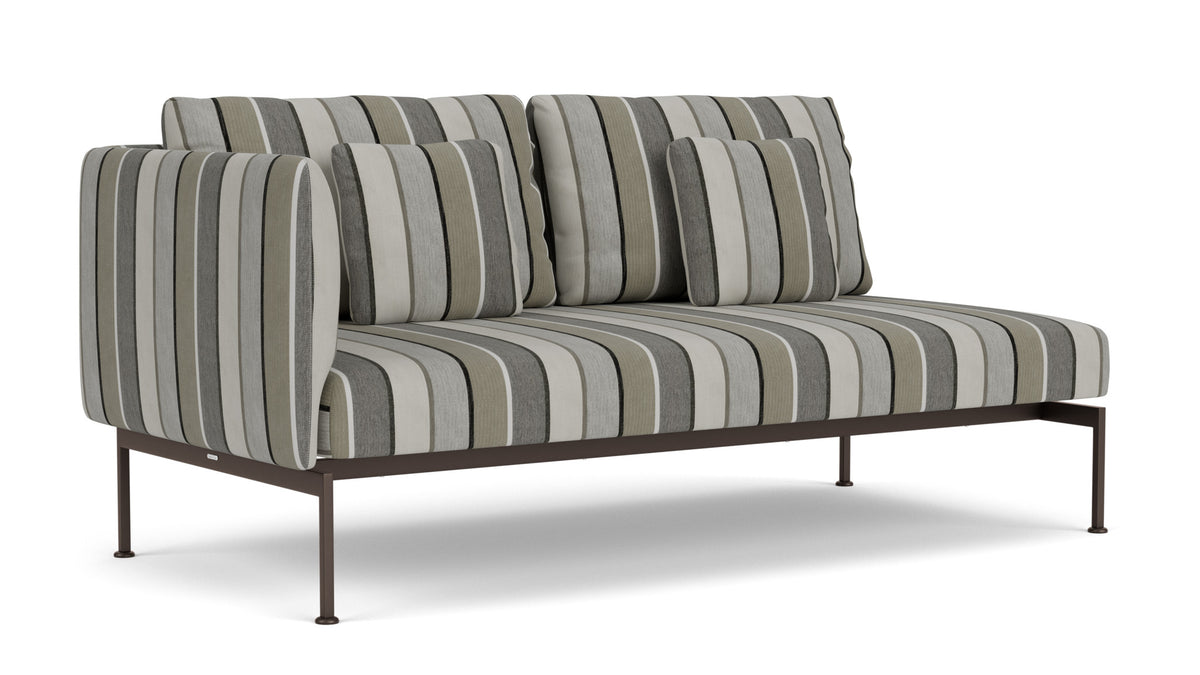 Barlow Tyrie Layout Deep Seating Double Seat - One High Arm Layout Double Seat - One High Arm - avec coussins Armature Forge Grey Quadri Grey 3778