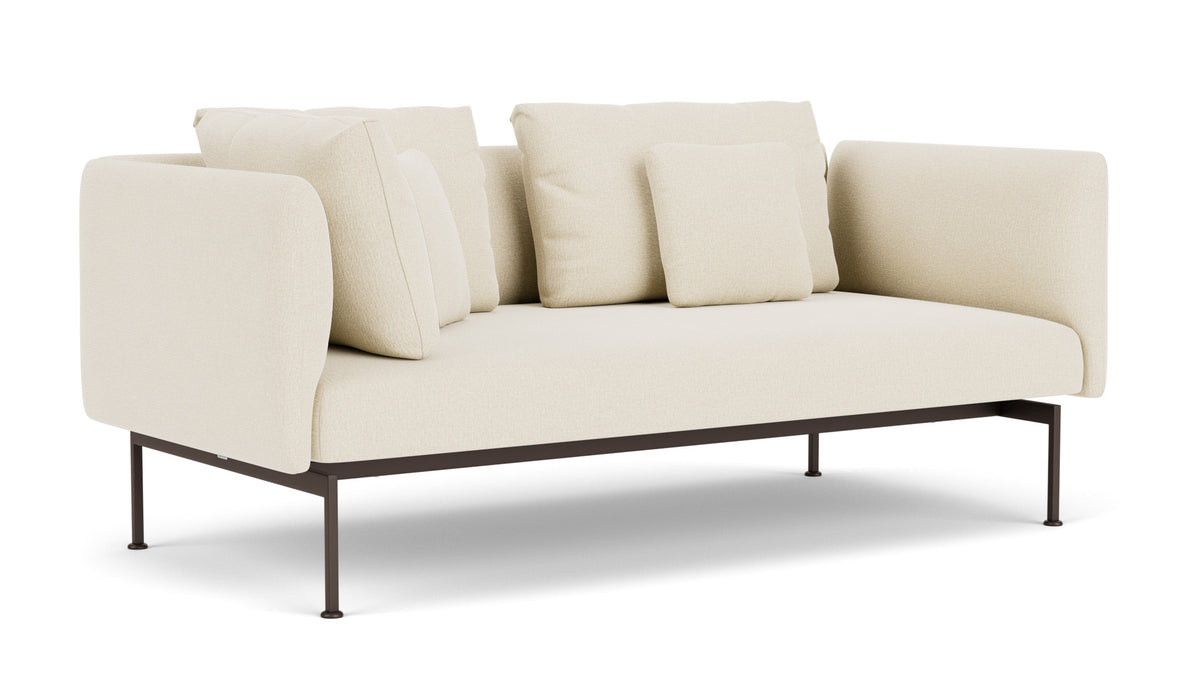 Barlow Tyrie Layout Deep Seating Double Corner Seat + High Arm - avec coussins Armature Forge Grey Canvas 5453