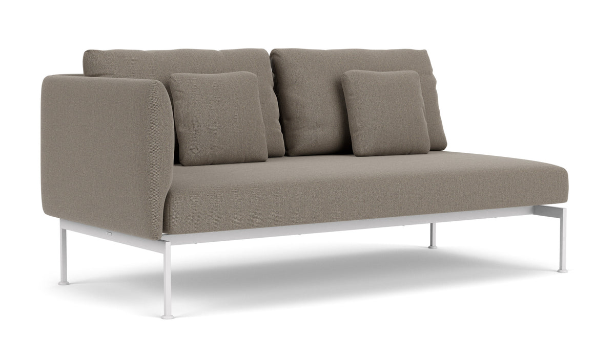 Barlow Tyrie Layout Deep Seating Double Seat - One High Arm Layout Double Seat - One High Arm - avec coussins Armature Arctic White Carbon Beige 10065